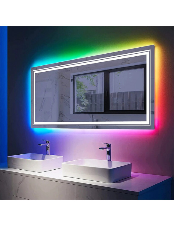 Зеркало с RGB подсветкой Декор 06 в интернет-магазине зеркальной мастерской ЗЕРКАЛА-М фото